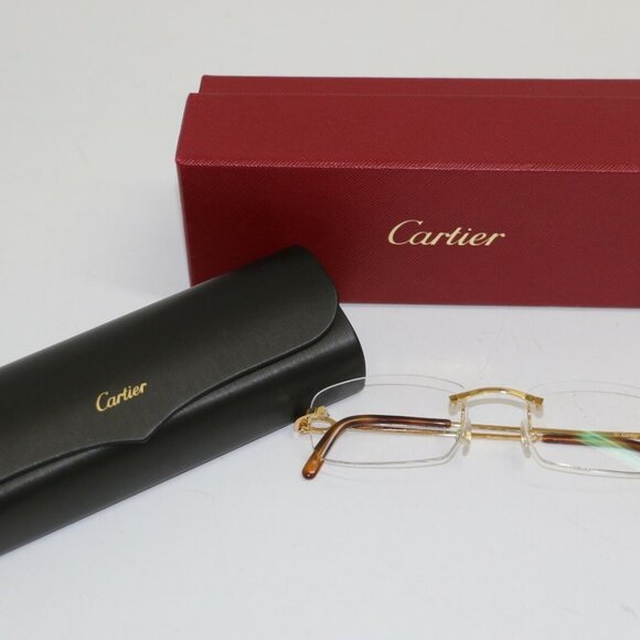 CARTIER Rimless Gold Frame CT0006RS-001 Cat2 Sunglasses - Picture 1 of 11